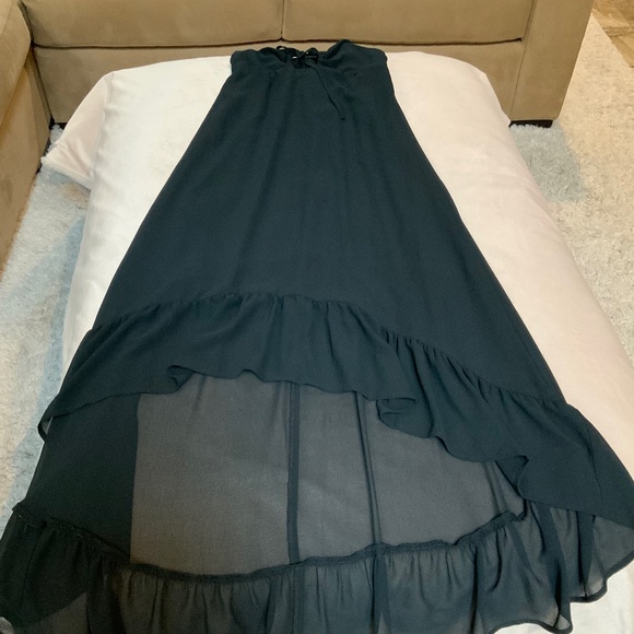 Wild Fable Black M High low Dress key hole front Minimalist Scandi Girl Normcore - Picture 6 of 8